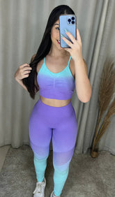 Conjunto Legging Azul/Roxo