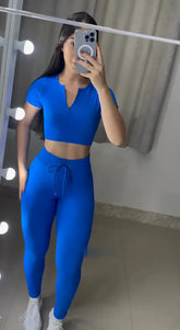 Conjunto Legging Azul Sky