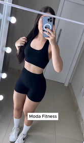 Conjunto Short Black Listra
