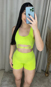Conjunto Short Verde Limão
